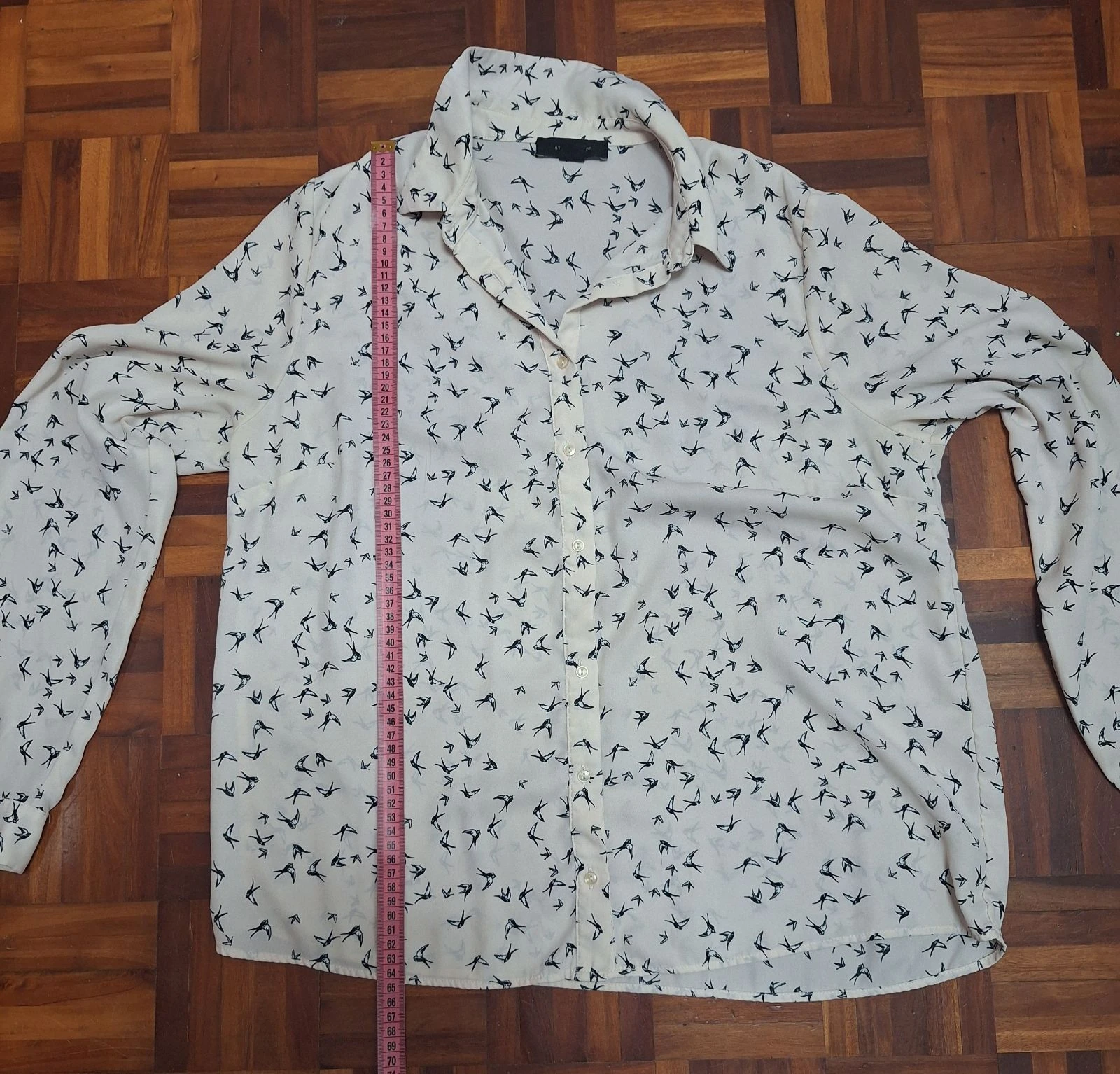 Atmosphere swallows beige pink shirt size 44 – photo 6